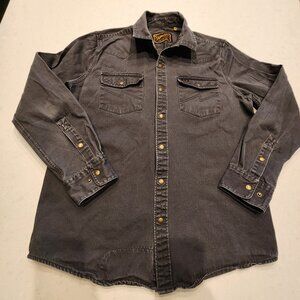 Howler Brothers snap front denim shirt. Size M